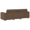 vidaXL Canapé 3 pcs Marron Tissu en lin mélangé