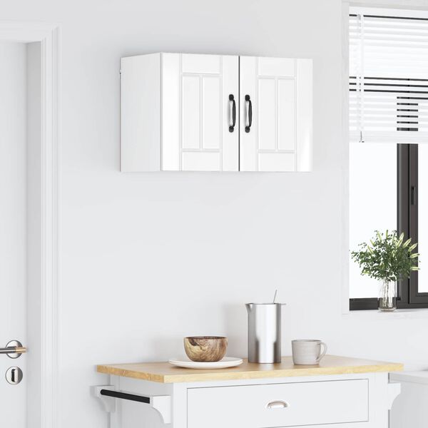 vidaXL Armoire de cuisine Lucca 2 pcs Blanc brillant 30 x 31 x 40 cm