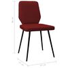 vidaXL Chaises &agrave; manger lot de 4 rouge bordeaux tissu