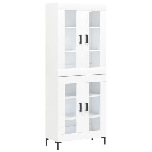 vidaXL Buffet haut Blanc 69,5x34x180 cm Bois d'ingénierie
