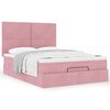 VidaXL Cadre de lit ottoman avec matelas rose 140x200 cm velours