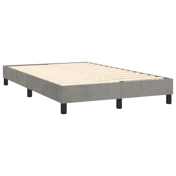 vidaXL Sommier &agrave; lattes de lit et matelas Gris clair 120x200cm Velours