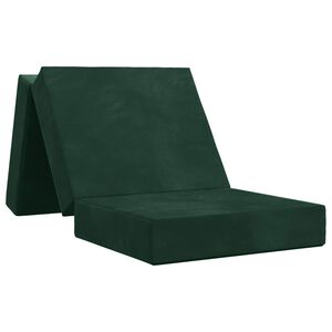 vidaXL Canap&eacute;-lit pliable 75 x 63 x 45 cm Vert fonc&eacute;