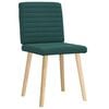 vidaXL Chaises &agrave; manger lot de 2 vert fonc&eacute; tissu