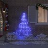 vidaXL Arbre de No&euml;l LED avec piquets au sol Bleu 182 cm M&eacute;tal