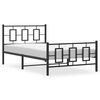vidaXL Cadre de lit métal sans matelas avec pied de lit noir 107x203cm