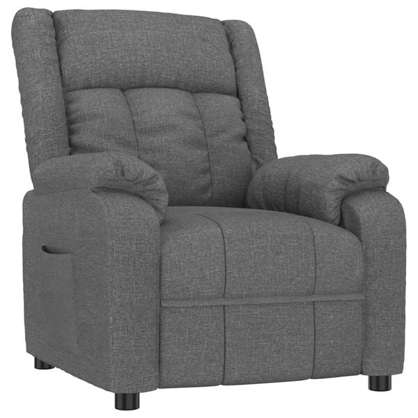 vidaXL Fauteuil inclinable Gris fonc&eacute; Tissu