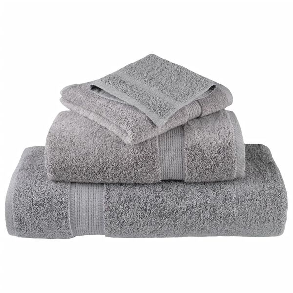 vidaXL Serviettes de bain de qualit&eacute; sup&eacute;rieure SOLUND 10 pcs gris