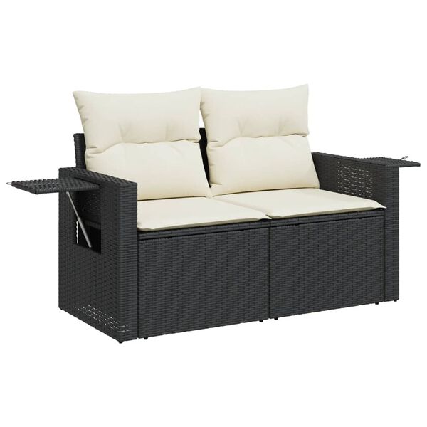 vidaXL Salon de jardin 11 pcs avec coussins noir r&eacute;sine tress&eacute;e