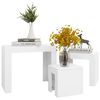 vidaXL Tables basses gigognes 3 pcs Blanc Bois d’ingénierie