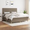 vidaXL Sommier &agrave; lattes de lit avec matelas Taupe 180x200 cm Tissu