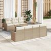 vidaXL Ensemble de canap&eacute; de jardin avec coussin 8 pcs Beige polyrotin