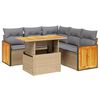 vidaXL Salon de jardin avec coussins 6 pcs beige r&eacute;sine tress&eacute;e