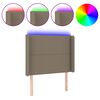 vidaXL T&ecirc;te de lit &agrave; LED Taupe 83x16x118/128 cm Tissu