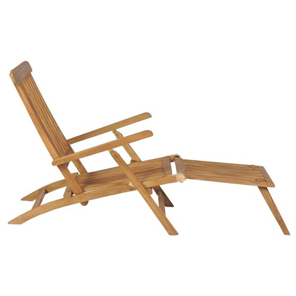 vidaXL Chaises de terrasse et repose-pied lot de 2 Bois de teck solide