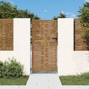 vidaXL Portail de jardin 85x200 cm acier corten conception de carr&eacute;