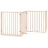 vidaXL Barri&egrave;re pour chiens avec porte 4 panneaux bois de peuplier