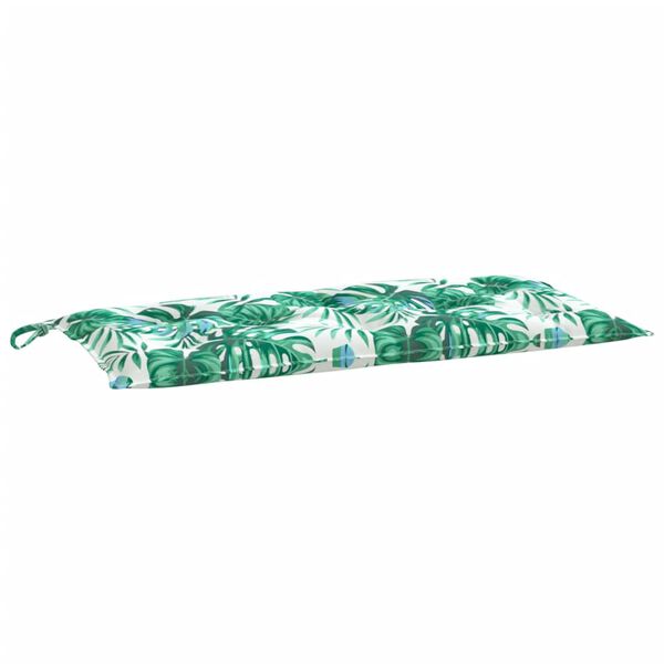 vidaXL Coussin de banc de jardin motif de feuilles 110x50x7 cm
