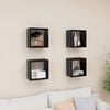 vidaXL &Eacute;tag&egrave;res cube murales 4 pcs noir brillant 26x15x26 cm