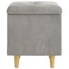 vidaXL Pouf de rangement Gris clair 40 x 40 x 45 cm Velours