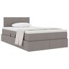 vidaXL Lit avec rangement et matelas avec matelas Taupe 120 x 190 cm