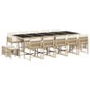 vidaXL Ensemble &agrave; manger de jardin et coussins 15 pcs beige