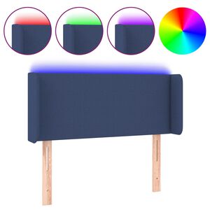 vidaXL T&ecirc;te de lit &agrave; LED Bleu 83x16x78/88 cm Tissu