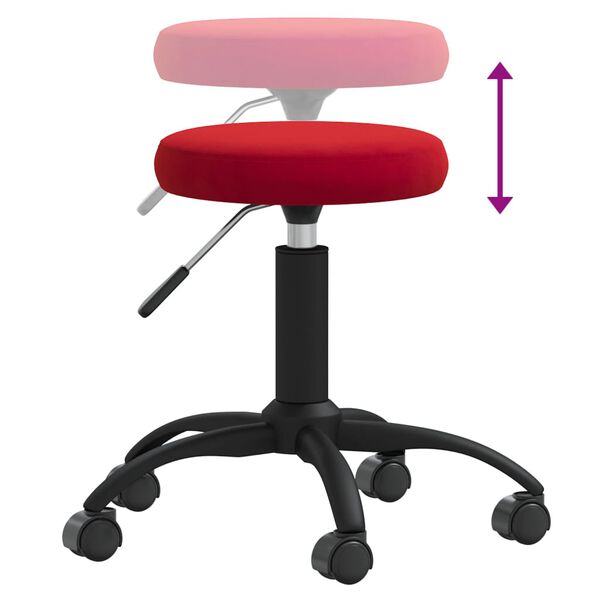 vidaXL Tabouret de massage Velours Rouge bordeaux