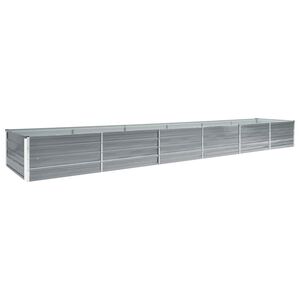 vidaXL Lit sur&eacute;lev&eacute; de jardin Acier galvanis&eacute; 480x80x45 cm Gris