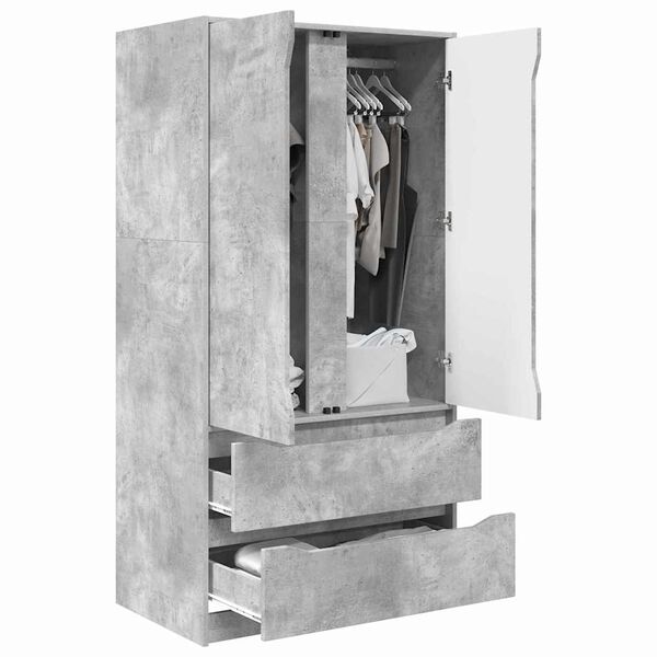 vidaXL Cabinet de salle de bain Gris b&eacute;ton 79,5 x 49 x 156 cm