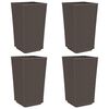 vidaXL Jardinières 4 pcs marron 32,5x32,5x57 cm polypropylène