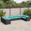 vidaXL Salon de jardin 10 pcs avec coussins noir r&eacute;sine tress&eacute;e