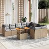 vidaXL Salon de jardin avec coussins 10 pcs beige r&eacute;sine tress&eacute;e