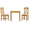 vidaXL Ensemble de salle &agrave; manger 3 pc Beige Bois de ch&ecirc;ne massif