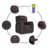 vidaXL Fauteuil de massage inclinable Marron foncé Tissu
