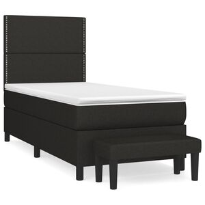 vidaXL Sommier &agrave; lattes de lit et matelas Noir 80x200 cm Tissu