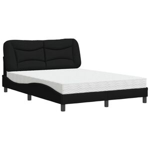 vidaXL Lit avec matelas Hvar noir 120x200 cm tissu