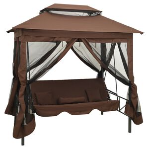 vidaXL Belv&eacute;d&egrave;re convertible en balancelle Caf&eacute;