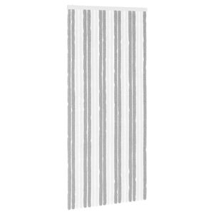 vidaXL Rideau anti-insectes en chenille Gris et blanc 90 x 200 cm