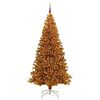 vidaXL Sapin de No&euml;l avec 300 LED avec support Dor&eacute; 210 cm PET
