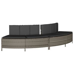 vidaXL Bancs de spa avec coussins 2 pcs gris r&eacute;sine tress&eacute;e