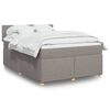 vidaXL Sommier &agrave; lattes de lit avec matelas Taupe 140x190 cm Tissu