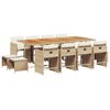 vidaXL Ensemble &agrave; manger de jardin et coussins 13 pcs beige