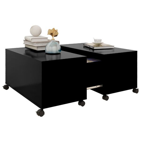 vidaXL Table basse noir 75x75x38 cm bois d'ing&eacute;nierie