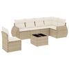 vidaXL Salon de jardin avec coussins 7 pcs beige r&eacute;sine tress&eacute;e