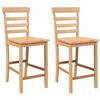 VidaXL Tabourets de bar 2 pcs naturel bois massif d'h&eacute;v&eacute;a