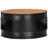 vidaXL Table basse Noir 68x68x36 cm Bois d'acacia massif