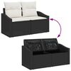 vidaXL Ensemble de canap&eacute; de jardin avec coussin 6 pcs Noir et Cr&egrave;me
