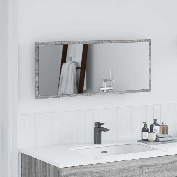 vidaXL Miroir Gris Sonoma 90 x 8,5 x 37 cm Bois d'ing&eacute;nierie