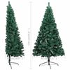 vidaXL Demi-arbre de No&euml;l artificiel pr&eacute;-&eacute;clair&eacute; et boules vert 150 cm